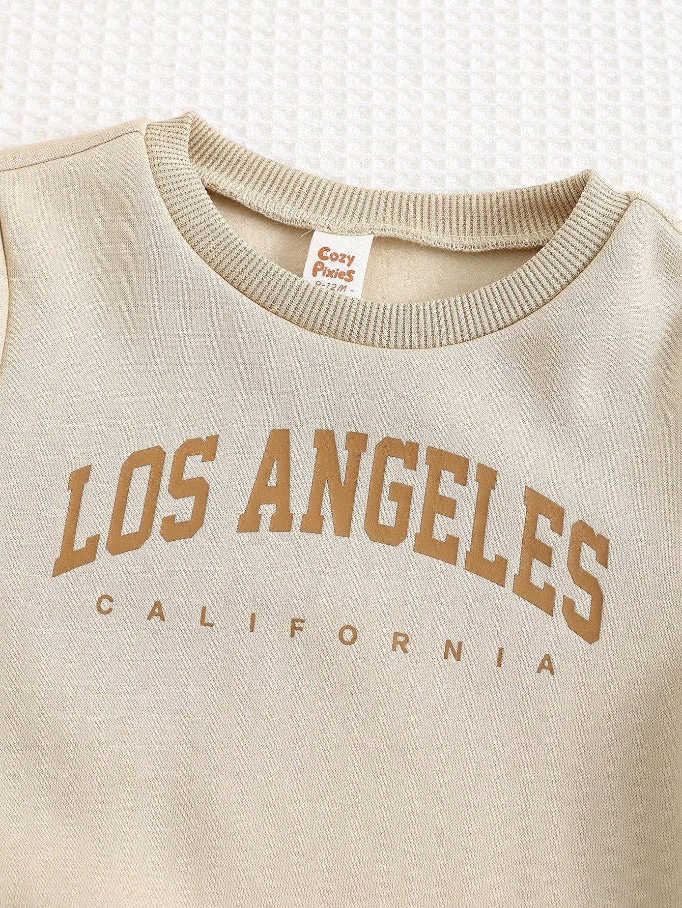 Conjunto 3 Peças Bebê Menino Moletom Los Angeles Colete Sherpa e Calça Jogger 001 Conjunto Menino 11 Kabannas 