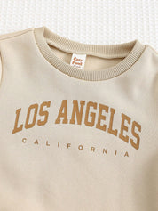 Conjunto 3 Peças Bebê Menino Moletom Los Angeles Colete Sherpa e Calça Jogger 001 Conjunto Menino 11 Kabannas 