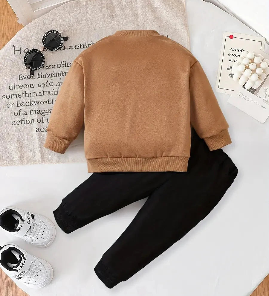 Conjunto Bebê 3 Peças Casaco Bomber Zíper Camiseta e Calça Jogger Conjunto Menino 08 Kabannas 