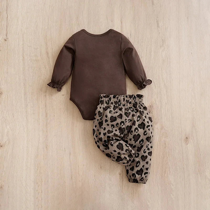 Conjunto Bebê Algodão Estampa Leopardo Conjunto Infantil Menina 12 Kabannas 