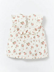 Conjunto Bebê Menina Blusa Floral com Babado e Shorts 004 Conjunto Menina 22 Kabannas 