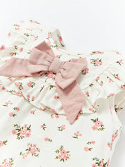 Conjunto Bebê Menina Blusa Floral com Babado e Shorts 004 Conjunto Menina 22 Kabannas 