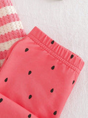 Conjunto Bebê Menina Blusa Listrada Melancia e Legging 004 Conjunto Menina 16 Kabannas 