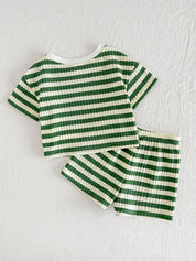 Conjunto Bebê Menina Camiseta e Shorts Waffle 004 Conjunto Menina 19 Kabannas 