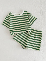 Conjunto Bebê Menina Camiseta e Shorts Waffle 004 Conjunto Menina 19 Kabannas 