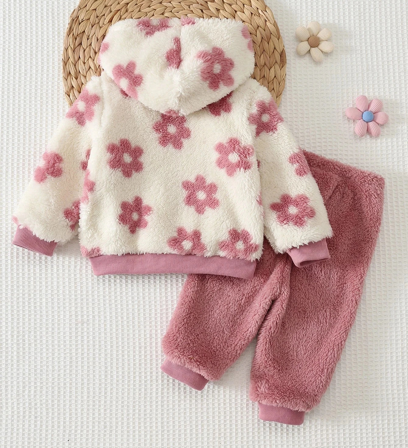 Conjunto Bebê Menina Jaqueta Fleece Floral e Calça 004 Conjunto Menina 15 Kabannas 