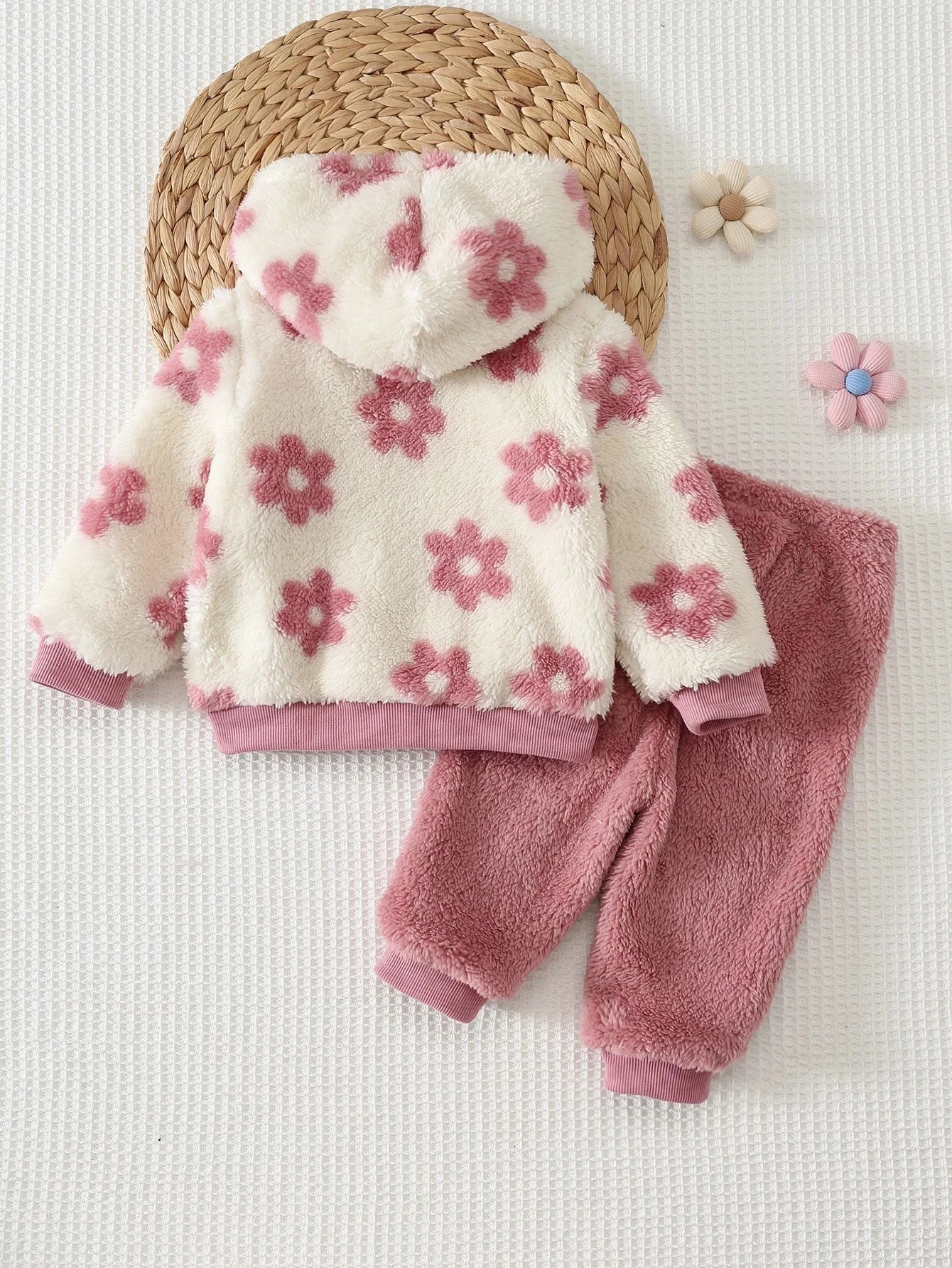 Conjunto Bebê Menina Jaqueta Fleece Floral e Calça 004 Conjunto Menina 15 Kabannas 