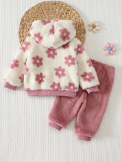 Conjunto Bebê Menina Jaqueta Fleece Floral e Calça 004 Conjunto Menina 15 Kabannas 