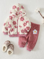 Conjunto Bebê Menina Jaqueta Fleece Floral e Calça 004 Conjunto Menina 15 Kabannas 