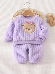 Conjunto Bebê Menina Moletom Fleece Ursinho e Calça 004 Conjunto Menina 17 Kabannas 