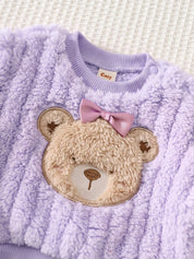 Conjunto Bebê Menina Moletom Fleece Ursinho e Calça 004 Conjunto Menina 17 Kabannas 