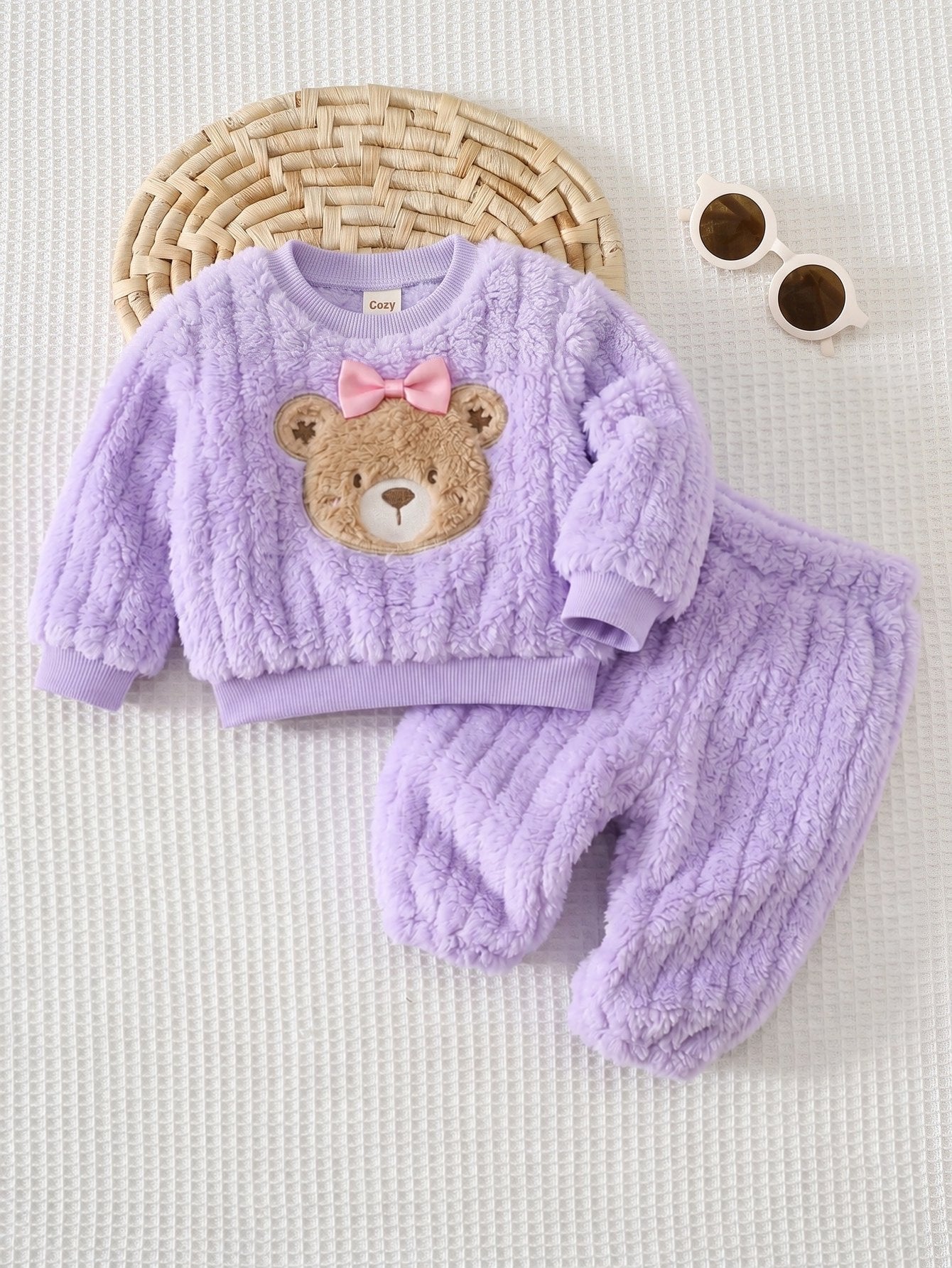 Conjunto Bebê Menina Moletom Fleece Ursinho e Calça 004 Conjunto Menina 17 Kabannas 