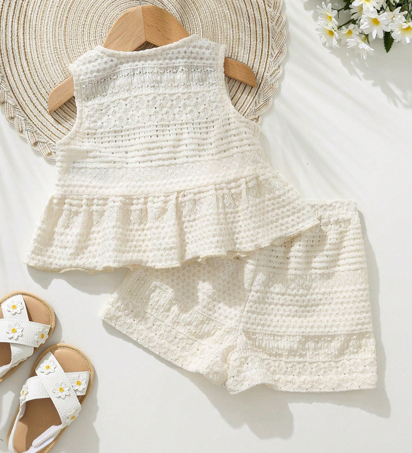 Conjunto Bebê Menina Rendado com Laços e Shorts 003 Conjunto Menina 10 Kabannas 