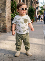 Conjunto Bebê Menino 2 Peças Camiseta Dinossauro e Calça Jogger 001 Conjunto Menino 04 Kabannas 
