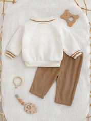 Conjunto Bebê Menino 2 Peças Moletom Gola Polo Bordado Urso e Calça Canelada 001 Conjunto Menino 03 Kabannas 