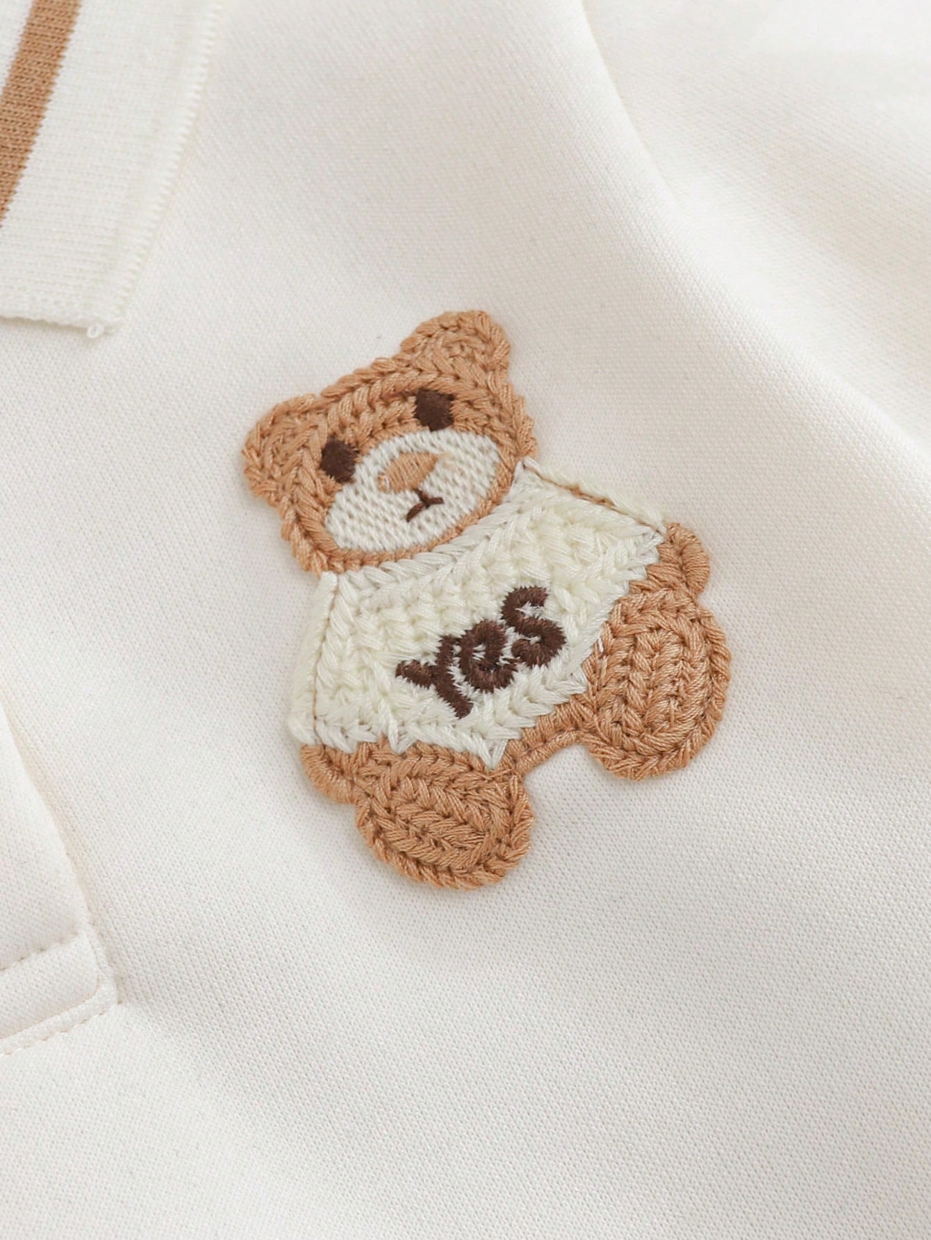 Conjunto Bebê Menino 2 Peças Moletom Gola Polo Bordado Urso e Calça Canelada 001 Conjunto Menino 03 Kabannas 