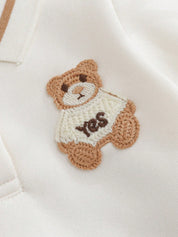 Conjunto Bebê Menino 2 Peças Moletom Gola Polo Bordado Urso e Calça Canelada 001 Conjunto Menino 03 Kabannas 