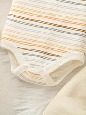 Conjunto Bebê Menino 4 Peças Body Listrado Casaco Acolchoado Bordado Girafa Calça e Chapéu Conjunto Menino 24 Kabannas 