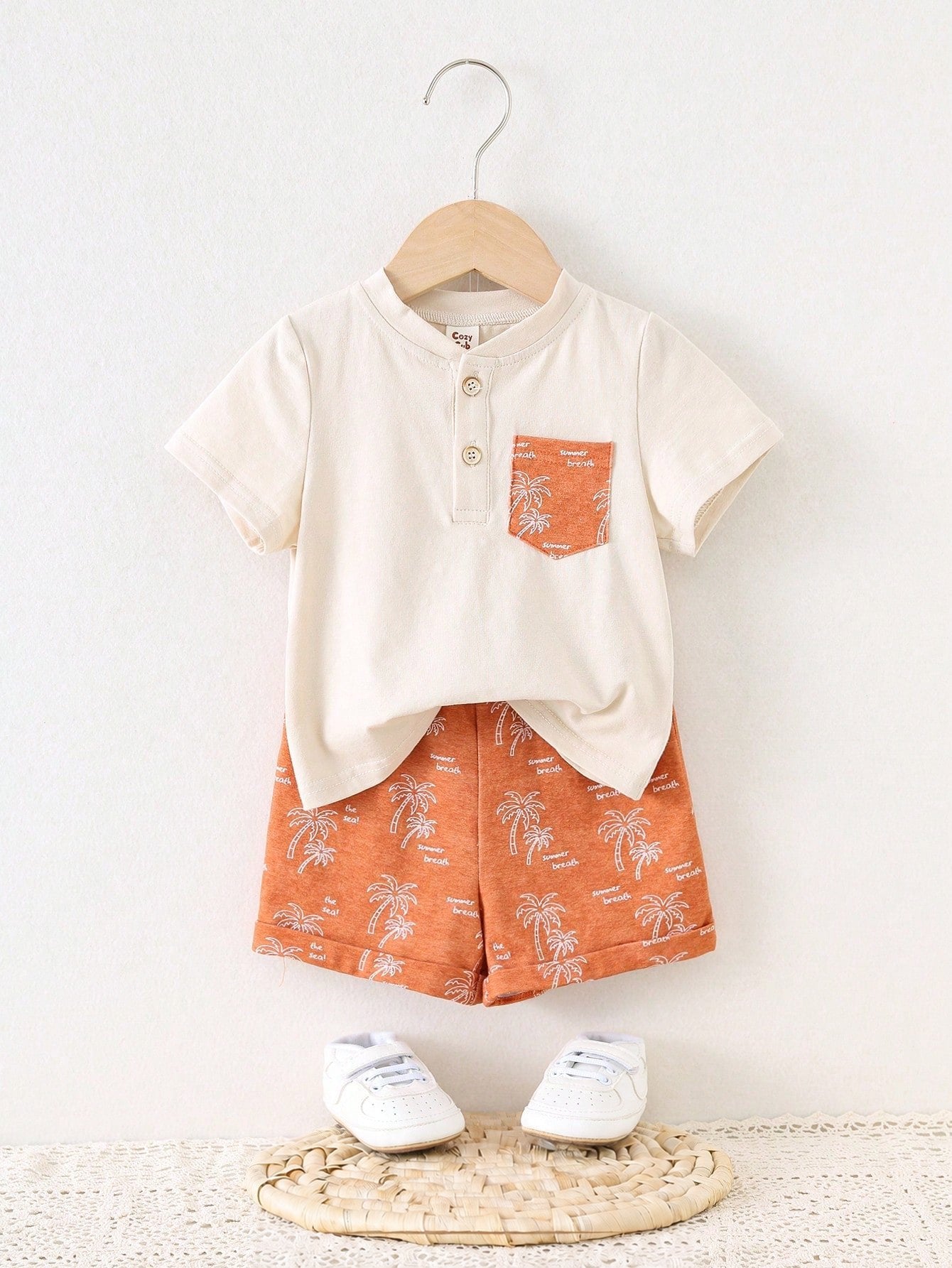 Conjunto Bebê Menino Camiseta Coqueiro e Shorts 004 Conjunto Menino 36 Kabannas 