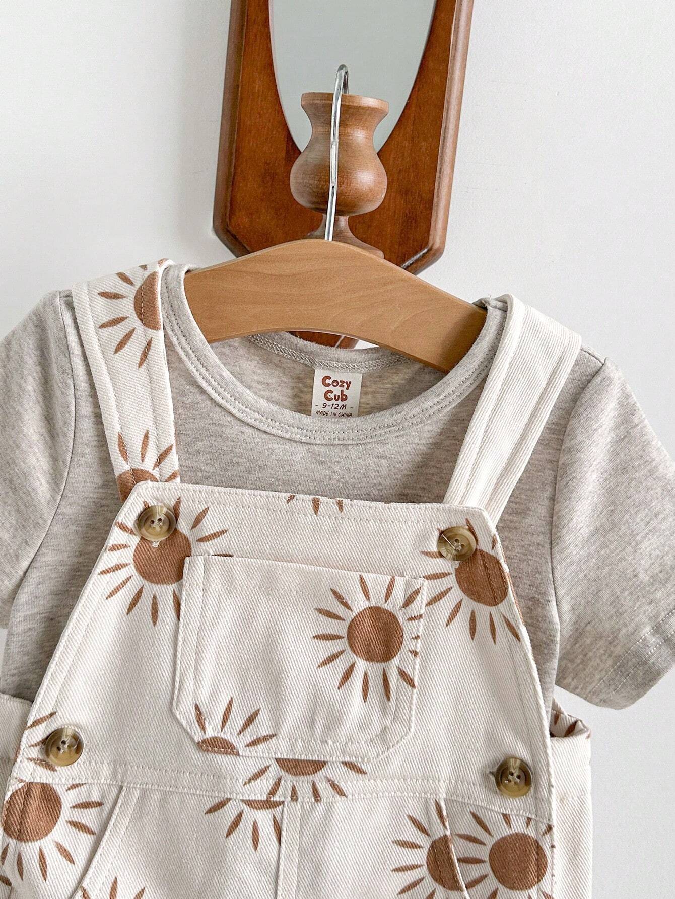 Conjunto Bebê Menino Camiseta e Jardineira Estampa Sol 004 Conjunto Menino 41 Kabannas 