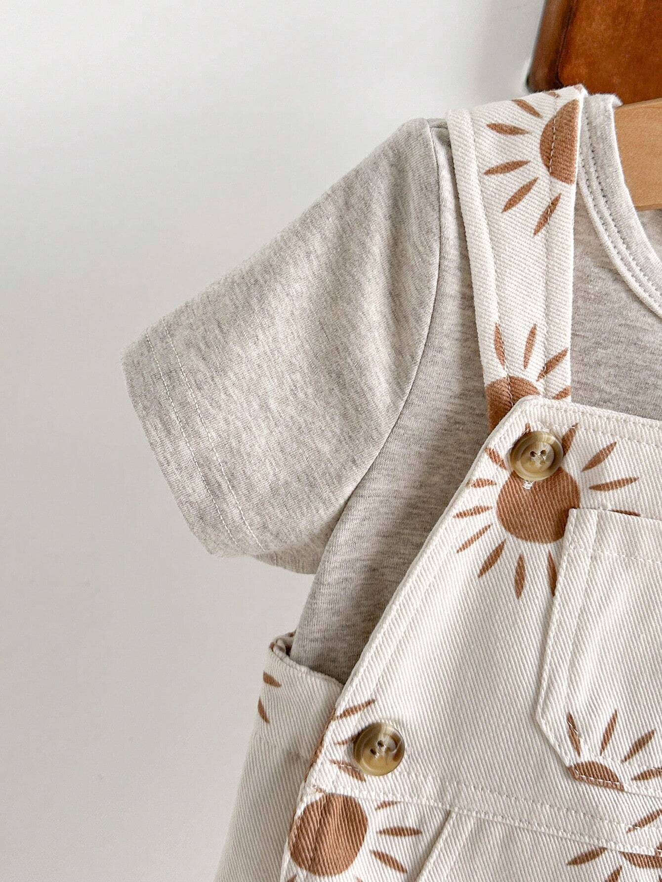 Conjunto Bebê Menino Camiseta e Jardineira Estampa Sol 004 Conjunto Menino 41 Kabannas 