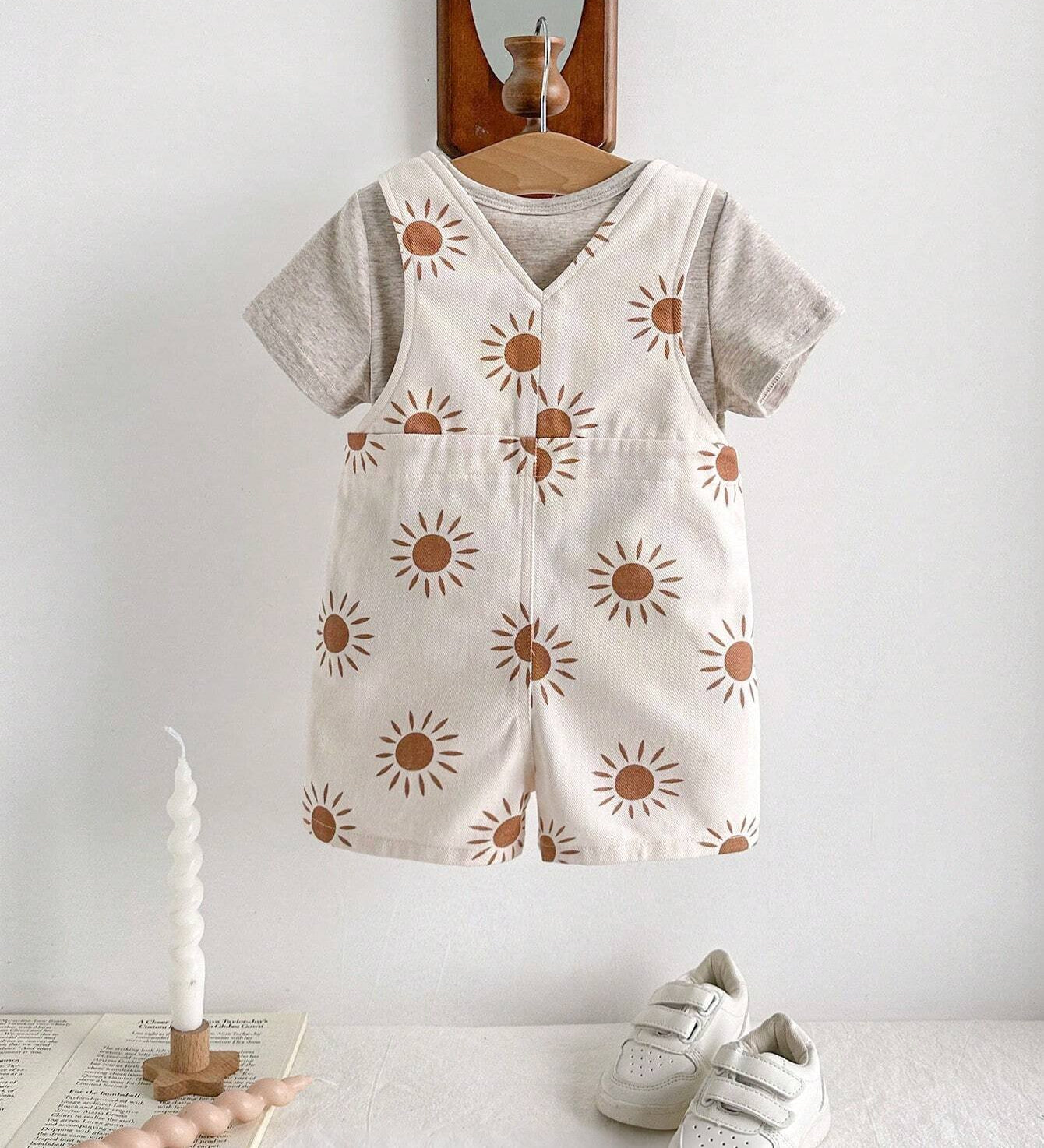 Conjunto Bebê Menino Camiseta e Jardineira Estampa Sol 004 Conjunto Menino 41 Kabannas 