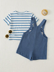 Conjunto Bebê Menino Camiseta Listrada e Jardineira Leão 004 Conjunto Menino 32 Kabannas 