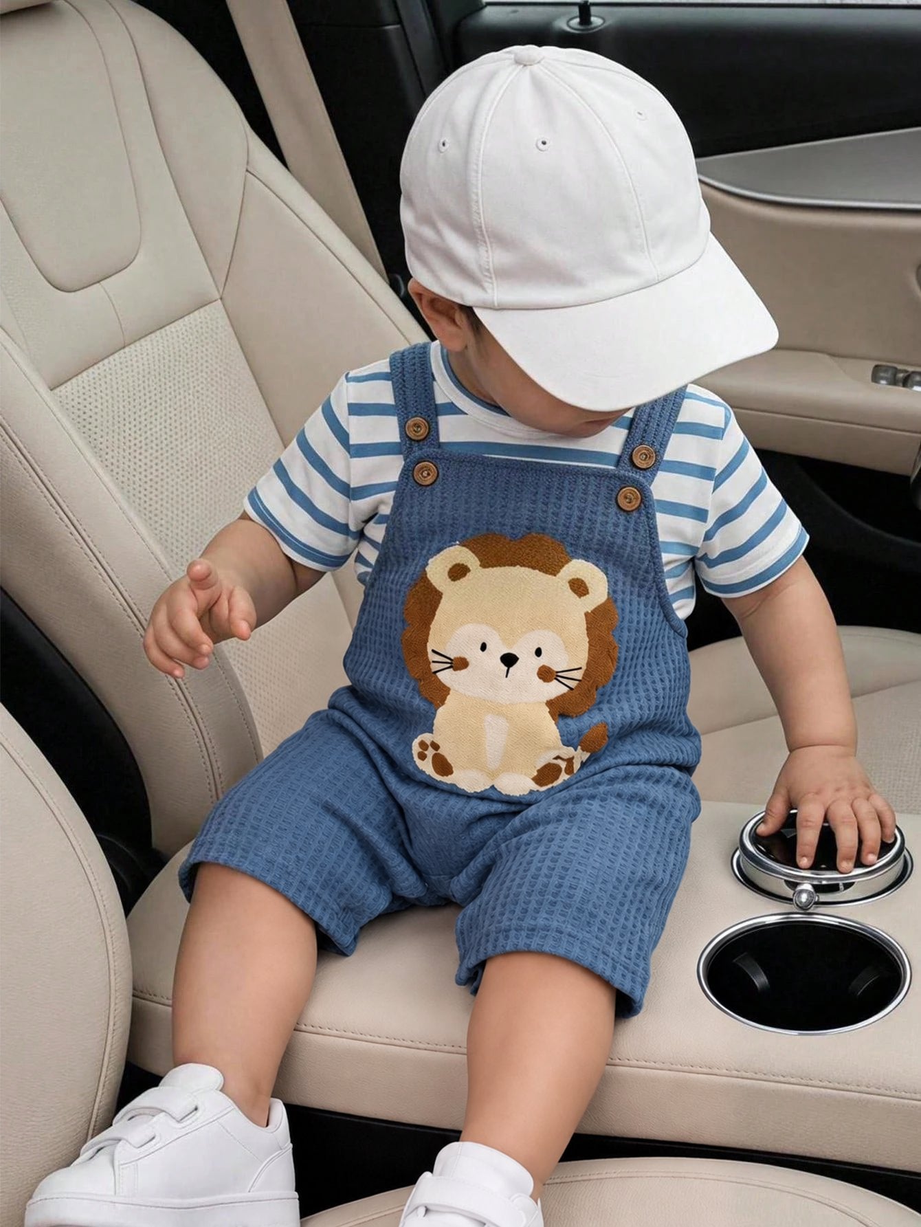 Conjunto Bebê Menino Camiseta Listrada e Jardineira Leão 004 Conjunto Menino 32 Kabannas 