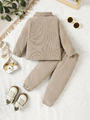 Conjunto Bebê Menino Jaqueta e Calça Bombazine Manga Longa Casual Outono Inverno Conjunto Menino 02 Kabannas 