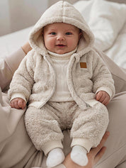 Conjunto Bebê Menino Jaqueta e Calça Fleece 004 Conjunto Menino 40 Kabannas Bege 1-3 Meses 