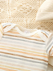 Conjunto Bebê Menino Kit 4 Peças Body Listrado Cardigan Bordado Girafa Calça e Touca Conjunto Menino 11 Kabannas 
