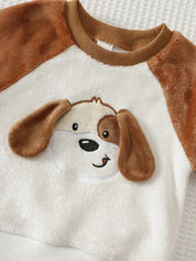 Conjunto Bebê Menino Moletom e Calça Plush Cachorro 3D 004 Conjunto Menino 42 Kabannas 