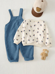 Conjunto Bebê Menino Moletom Urso e Jardineira 004 Conjunto Menino 35 Kabannas 