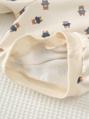 Conjunto Bebê Menino Moletom Urso e Jardineira 004 Conjunto Menino 35 Kabannas 