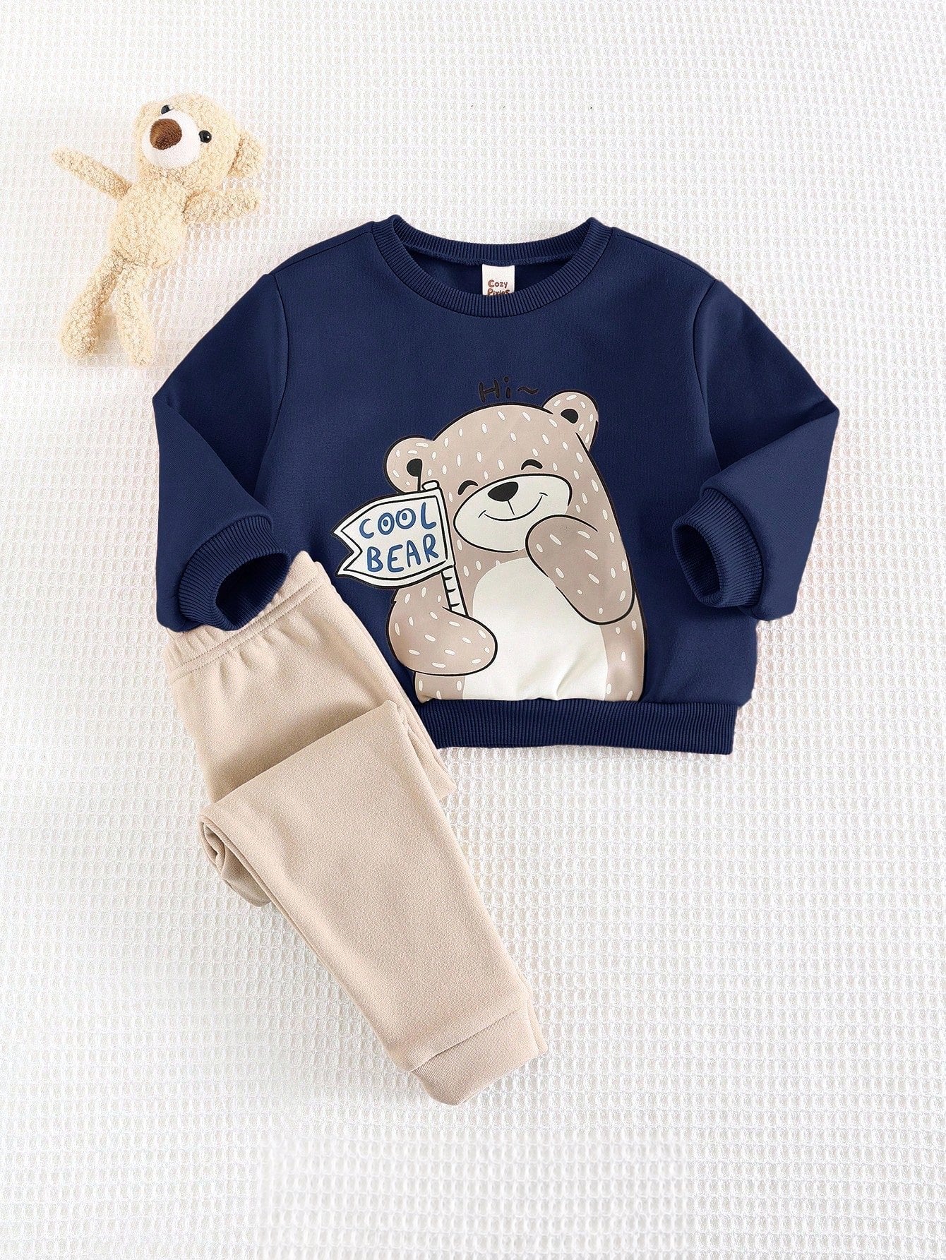 Conjunto Bebê Menino Moletom Urso Forro Térmico e Calça 004 Conjunto Menino 31 Kabannas 