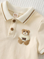 Conjunto Bebê Menino Polo com Urso Bordado e Shorts 003 Conjunto Menino 28 Kabannas 