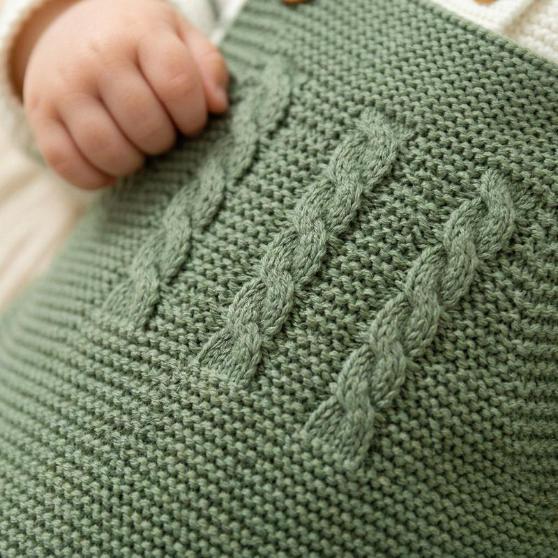 Conjunto Bebê Menino Tricô Jardineira e Cardigan 2 Peças Moda Vintage Infantil 78 Kabannas 