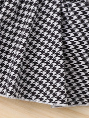 Conjunto Body Bebê Menina 3 Peças Macacão Saia Pied-de-Poule Manga Borboleta com Tiara e Meias Conjunto Menina 10 Kabannas 