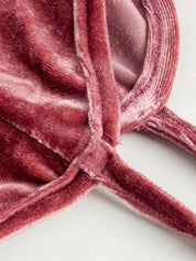 Conjunto Gestante de Veludo Blusa Transpassada Manga Longa e Calça Pantalona - Vinho