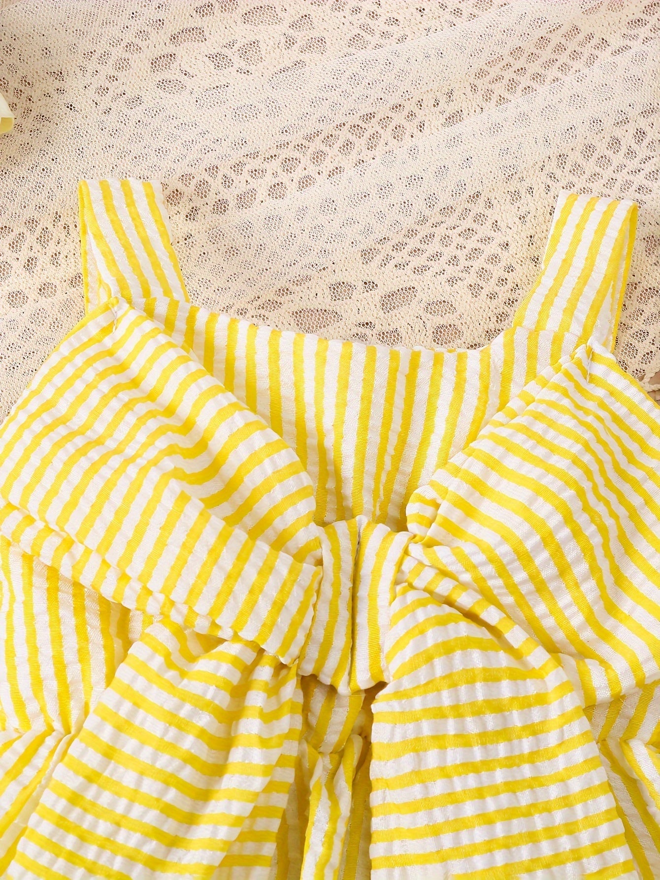Conjunto Infantil Bebê Menina Regata com Laço e Short Listrado 2 Peças Conjunto Menina 17 Kabannas 