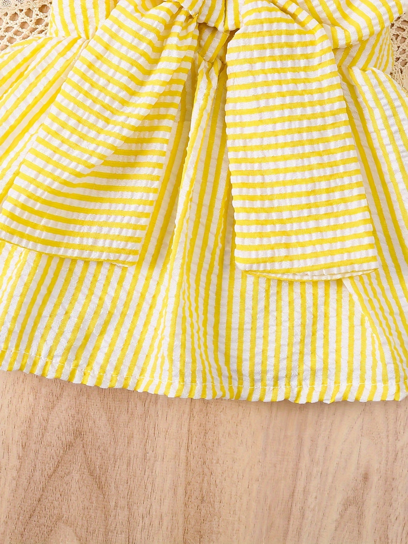 Conjunto Infantil Bebê Menina Regata com Laço e Short Listrado 2 Peças Conjunto Menina 17 Kabannas 