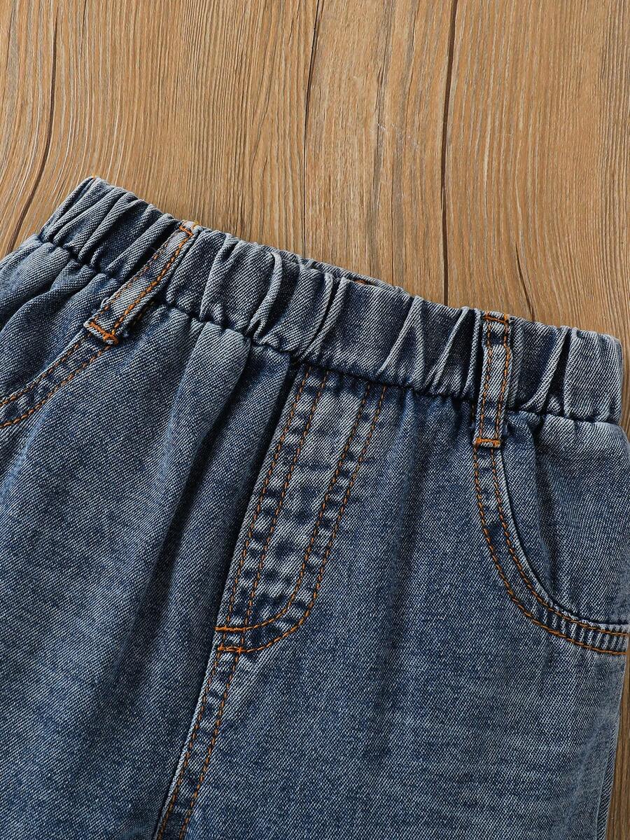 Conjunto Infantil Bebê Menino Moletom Listrado Aplique Elefante e Calça Jeans Conjunto Menino 19 Kabannas 