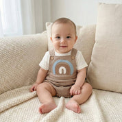 Conjunto Infantil de Verão Unissex com Macacão Arco-Íris Moda Vintage Infantil 24 Kabannas 1-3 Meses 