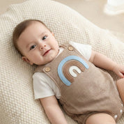 Conjunto Infantil de Verão Unissex com Macacão Arco-Íris Moda Vintage Infantil 24 Kabannas 