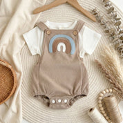 Conjunto Infantil de Verão Unissex com Macacão Arco-Íris Moda Vintage Infantil 24 Kabannas 