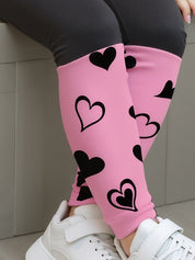 Conjunto Infantil Feminino 2 Peças Blusa Gola Redonda Estampa de Gato e Coração com Calça Legging Conjunto Menina 24 Kabannas 