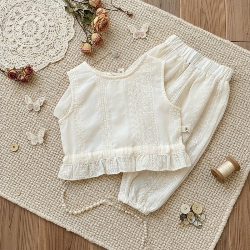 Conjunto Infantil Feminino de Verão - Estilo Casual Moda Vintage Infantil 42 Kabannas 