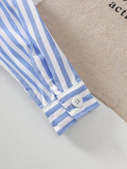 Conjunto Infantil Masculino 2 Peças Camisa Listrada Gola Marinheiro com Gravata e Calça Azul Marinho Conjunto Menino 07 Kabannas 