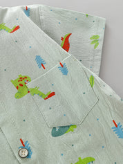 Conjunto Infantil Masculino 2 Peças Camisa Manga Curta Estampa Dinossauros e Shorts Conjunto Menino 25 Kabannas 