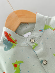 Conjunto Infantil Masculino 2 Peças Camisa Manga Curta Estampa Dinossauros e Shorts Conjunto Menino 25 Kabannas 